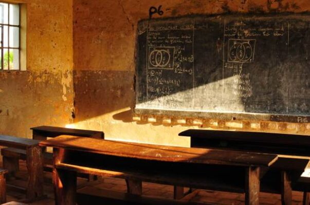 A classroom of a primary school in Uganda (Africa)