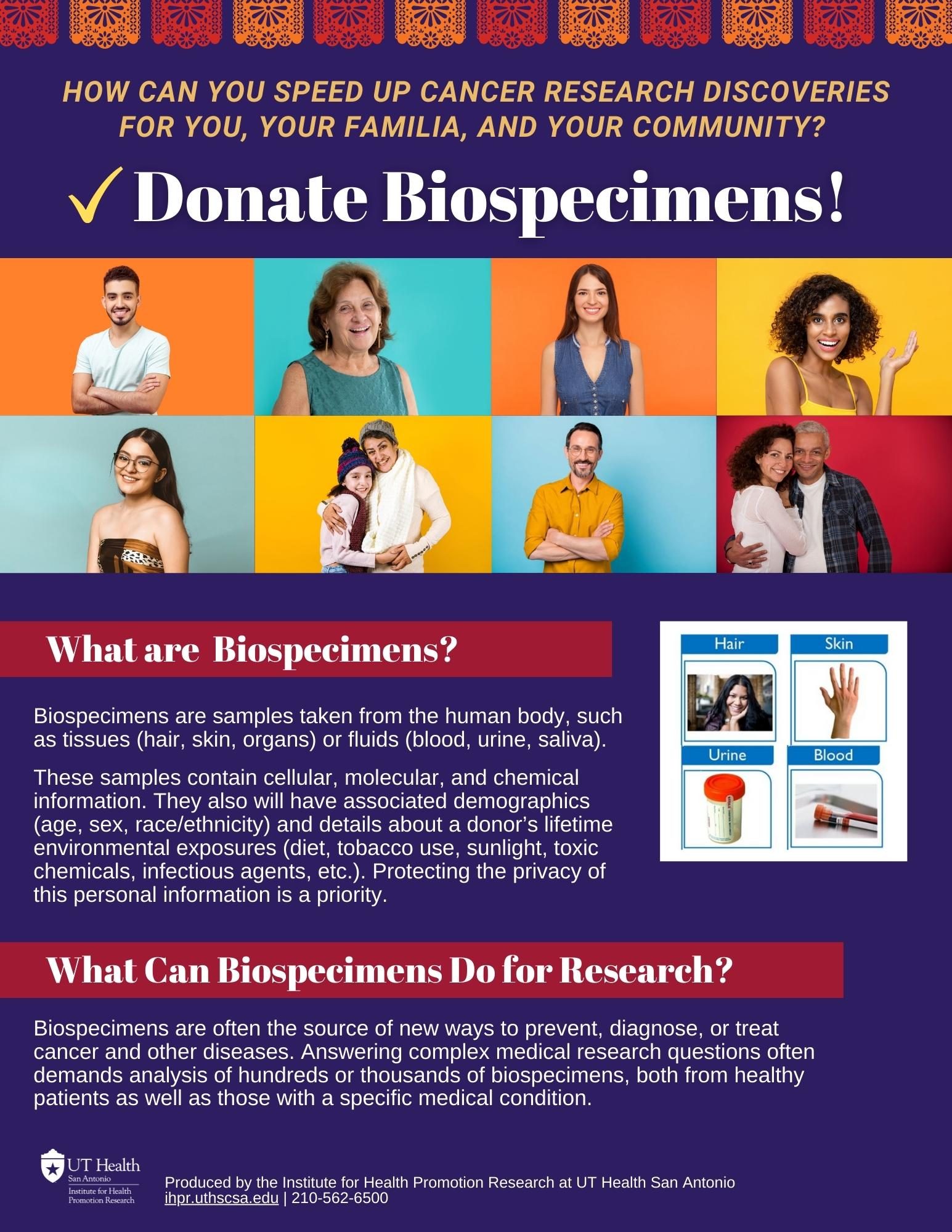 Biospecimen Donation Flyer Page 1 - english