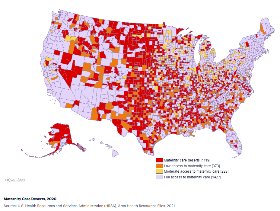 maternity care deserts map